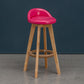 Natural Wood Upholstered Counter Stools Scandinavian Low Back Bar Stools Rose Red 1 Piece Clearhalo 'Bar Furniture' 'Bar Stools' 'bar_stools' 'furn' 'furn_bar_stools' 'furniture_bar_stools' 'Kitchen & Dining Furniture' 'kitchen&dining_furn' 'kitchen' 'kitchen_furn' Furniture' 4392587