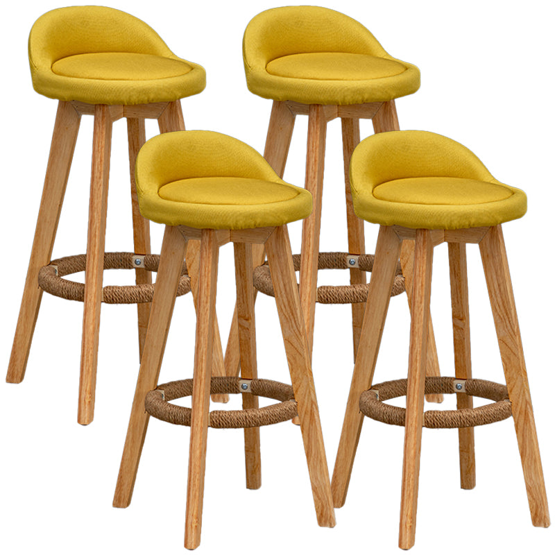 Natural Wood Upholstered Counter Stools Scandinavian Low Back Bar Stools Ginger 4 Piece Set Clearhalo 'Bar Furniture' 'Bar Stools' 'bar_stools' 'furn' 'furn_bar_stools' 'furniture_bar_stools' 'Kitchen & Dining Furniture' 'kitchen&dining_furn' 'kitchen' 'kitchen_furn' Furniture' 4392589
