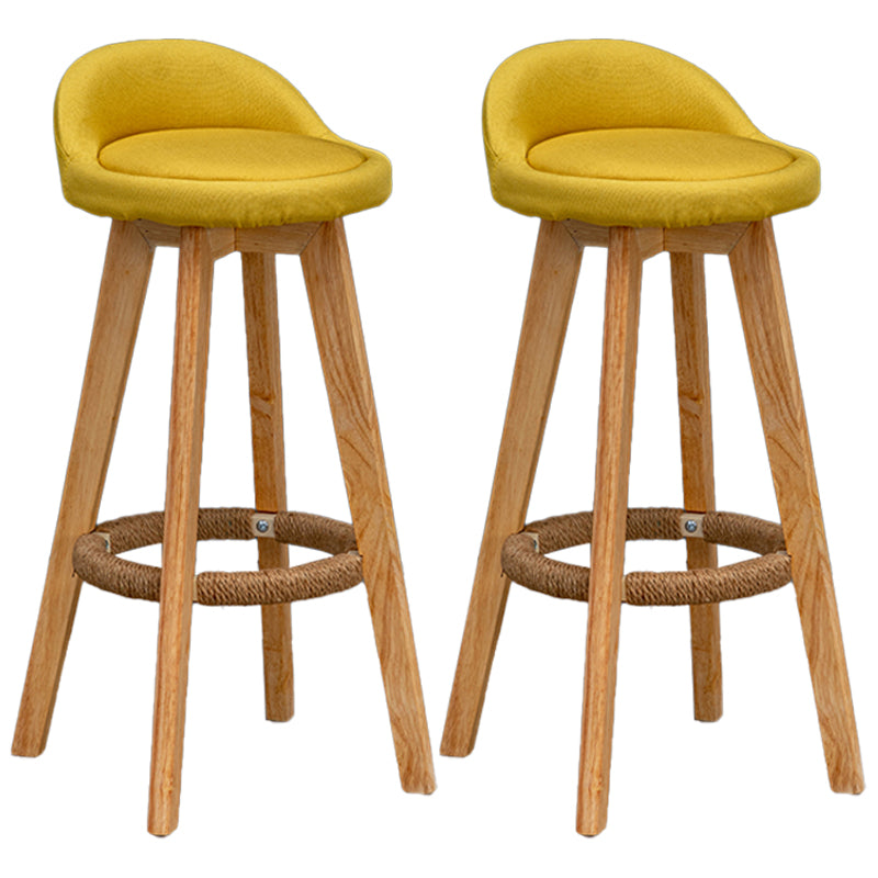 Natural Wood Upholstered Counter Stools Scandinavian Low Back Bar Stools Ginger 2 Piece Set Clearhalo 'Bar Furniture' 'Bar Stools' 'bar_stools' 'furn' 'furn_bar_stools' 'furniture_bar_stools' 'Kitchen & Dining Furniture' 'kitchen&dining_furn' 'kitchen' 'kitchen_furn' Furniture' 4392591