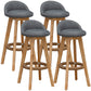Natural Wood Upholstered Counter Stools Scandinavian Low Back Bar Stools Grey 4 Piece Set Clearhalo 'Bar Furniture' 'Bar Stools' 'bar_stools' 'furn' 'furn_bar_stools' 'furniture_bar_stools' 'Kitchen & Dining Furniture' 'kitchen&dining_furn' 'kitchen' 'kitchen_furn' Furniture' 4392592