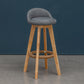 Natural Wood Upholstered Counter Stools Scandinavian Low Back Bar Stools Grey 1 Piece Clearhalo 'Bar Furniture' 'Bar Stools' 'bar_stools' 'furn' 'furn_bar_stools' 'furniture_bar_stools' 'Kitchen & Dining Furniture' 'kitchen&dining_furn' 'kitchen' 'kitchen_furn' Furniture' 4392593