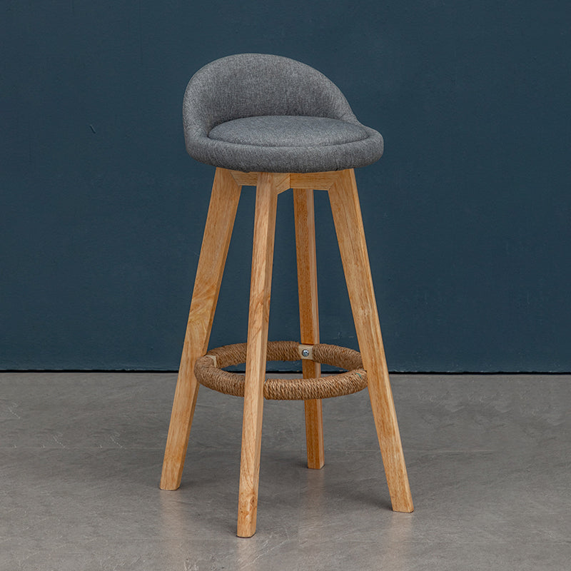 Natural Wood Upholstered Counter Stools Scandinavian Low Back Bar Stools Grey 1 Piece Clearhalo 'Bar Furniture' 'Bar Stools' 'bar_stools' 'furn' 'furn_bar_stools' 'furniture_bar_stools' 'Kitchen & Dining Furniture' 'kitchen&dining_furn' 'kitchen' 'kitchen_furn' Furniture' 4392593