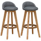 Natural Wood Upholstered Counter Stools Scandinavian Low Back Bar Stools Grey 2 Piece Set Clearhalo 'Bar Furniture' 'Bar Stools' 'bar_stools' 'furn' 'furn_bar_stools' 'furniture_bar_stools' 'Kitchen & Dining Furniture' 'kitchen&dining_furn' 'kitchen' 'kitchen_furn' Furniture' 4392594