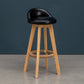 Natural Wood Upholstered Counter Stools Scandinavian Low Back Bar Stools Black 1 Piece Clearhalo 'Bar Furniture' 'Bar Stools' 'bar_stools' 'furn' 'furn_bar_stools' 'furniture_bar_stools' 'Kitchen & Dining Furniture' 'kitchen&dining_furn' 'kitchen' 'kitchen_furn' Furniture' 4392596