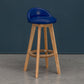 Natural Wood Upholstered Counter Stools Scandinavian Low Back Bar Stools Navy Blue 1 Piece Clearhalo 'Bar Furniture' 'Bar Stools' 'bar_stools' 'furn' 'furn_bar_stools' 'furniture_bar_stools' 'Kitchen & Dining Furniture' 'kitchen&dining_furn' 'kitchen' 'kitchen_furn' Furniture' 4392599