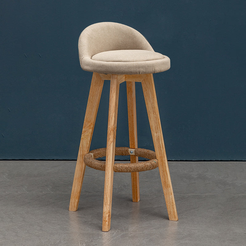 Natural Wood Upholstered Counter Stools Scandinavian Low Back Bar Stools Beige 1 Piece Clearhalo 'Bar Furniture' 'Bar Stools' 'bar_stools' 'furn' 'furn_bar_stools' 'furniture_bar_stools' 'Kitchen & Dining Furniture' 'kitchen&dining_furn' 'kitchen' 'kitchen_furn' Furniture' 4392602