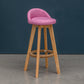 Natural Wood Upholstered Counter Stools Scandinavian Low Back Bar Stools Pink 1 Piece Clearhalo 'Bar Furniture' 'Bar Stools' 'bar_stools' 'furn' 'furn_bar_stools' 'furniture_bar_stools' 'Kitchen & Dining Furniture' 'kitchen&dining_furn' 'kitchen' 'kitchen_furn' Furniture' 4392605