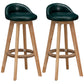 Natural Wood Upholstered Counter Stools Scandinavian Low Back Bar Stools Blackish Green 2 Piece Set Clearhalo 'Bar Furniture' 'Bar Stools' 'bar_stools' 'furn' 'furn_bar_stools' 'furniture_bar_stools' 'Kitchen & Dining Furniture' 'kitchen&dining_furn' 'kitchen' 'kitchen_furn' Furniture' 4392609