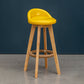 Natural Wood Upholstered Counter Stools Scandinavian Low Back Bar Stools Yellow 1 Piece Clearhalo 'Bar Furniture' 'Bar Stools' 'bar_stools' 'furn' 'furn_bar_stools' 'furniture_bar_stools' 'Kitchen & Dining Furniture' 'kitchen&dining_furn' 'kitchen' 'kitchen_furn' Furniture' 4392611
