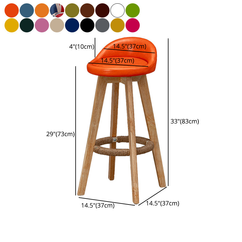 Natural Wood Upholstered Counter Stools Scandinavian Low Back Bar Stools Clearhalo 'Bar Furniture' 'Bar Stools' 'bar_stools' 'furn' 'furn_bar_stools' 'furniture_bar_stools' 'Kitchen & Dining Furniture' 'kitchen&dining_furn' 'kitchen' 'kitchen_furn' Furniture' 4392613
