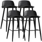 Scandinavian Plastic Counter Stools Low Back Indoor Bar Stools with Metal Footrest Black 4 Piece Set Clearhalo 'Bar Furniture' 'Bar Stools' 'bar_stools' 'furn' 'furn_bar_stools' 'furniture_bar_stools' 'Kitchen & Dining Furniture' 'kitchen&dining_furn' 'kitchen' 'kitchen_furn' Furniture' 4392621