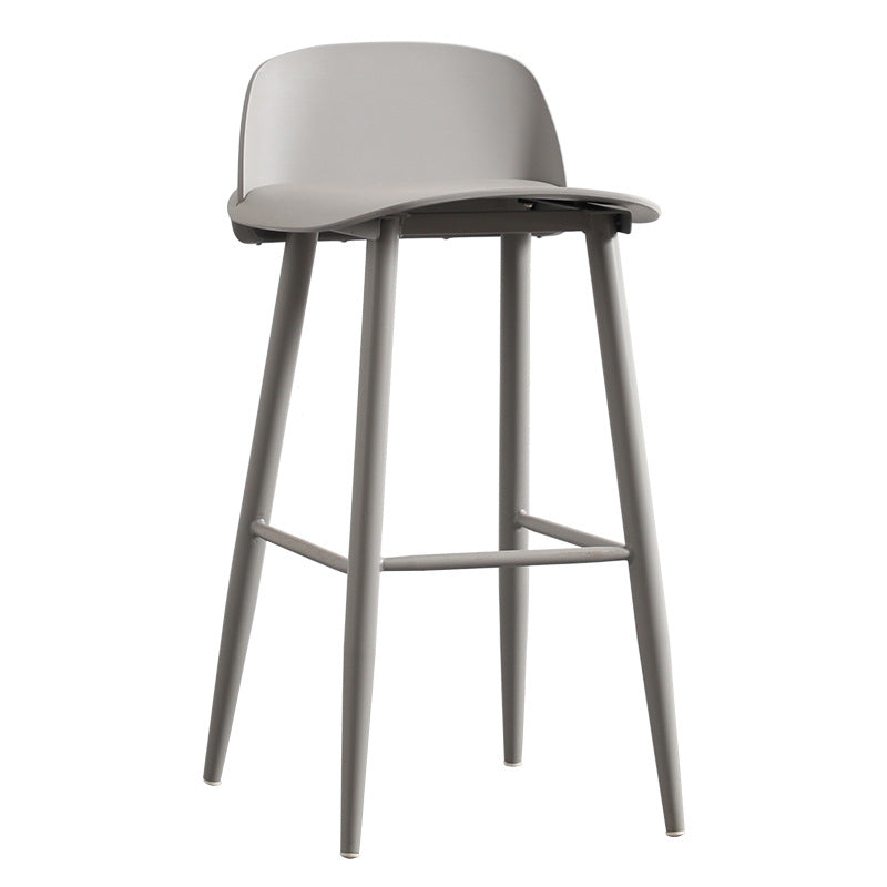 Scandinavian Plastic Counter Stools Low Back Indoor Bar Stools with Metal Footrest Clearhalo 'Bar Furniture' 'Bar Stools' 'bar_stools' 'furn' 'furn_bar_stools' 'furniture_bar_stools' 'Kitchen & Dining Furniture' 'kitchen&dining_furn' 'kitchen' 'kitchen_furn' Furniture' 4392622