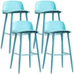 Scandinavian Plastic Counter Stools Low Back Indoor Bar Stools with Metal Footrest Blue 4 Piece Set Clearhalo 'Bar Furniture' 'Bar Stools' 'bar_stools' 'furn' 'furn_bar_stools' 'furniture_bar_stools' 'Kitchen & Dining Furniture' 'kitchen&dining_furn' 'kitchen' 'kitchen_furn' Furniture' 4392629