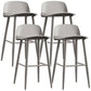 Scandinavian Plastic Counter Stools Low Back Indoor Bar Stools with Metal Footrest Grey 4 Piece Set Clearhalo 'Bar Furniture' 'Bar Stools' 'bar_stools' 'furn' 'furn_bar_stools' 'furniture_bar_stools' 'Kitchen & Dining Furniture' 'kitchen&dining_furn' 'kitchen' 'kitchen_furn' Furniture' 4392632