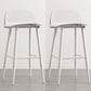 Scandinavian Plastic Counter Stools Low Back Indoor Bar Stools with Metal Footrest White-Clear 2 Piece Set Clearhalo 'Bar Furniture' 'Bar Stools' 'bar_stools' 'furn' 'furn_bar_stools' 'furniture_bar_stools' 'Kitchen & Dining Furniture' 'kitchen&dining_furn' 'kitchen' 'kitchen_furn' Furniture' 4392643