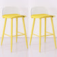 Scandinavian Plastic Counter Stools Low Back Indoor Bar Stools with Metal Footrest Beige-Clear 2 Piece Set Clearhalo 'Bar Furniture' 'Bar Stools' 'bar_stools' 'furn' 'furn_bar_stools' 'furniture_bar_stools' 'Kitchen & Dining Furniture' 'kitchen&dining_furn' 'kitchen' 'kitchen_furn' Furniture' 4392649