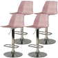 Adjustable Height Swivel Counter Stools Iron Plastic Silver Scandinavian Bar Stools Pink 4 Piece Set Clearhalo 'Bar Furniture' 'Bar Stools' 'bar_stools' 'furn' 'furn_bar_stools' 'furniture_bar_stools' 'Kitchen & Dining Furniture' 'kitchen&dining_furn' 'kitchen' 'kitchen_furn' Furniture' 4392655