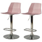 Adjustable Height Swivel Counter Stools Iron Plastic Silver Scandinavian Bar Stools Pink 2 Piece Set Clearhalo 'Bar Furniture' 'Bar Stools' 'bar_stools' 'furn' 'furn_bar_stools' 'furniture_bar_stools' 'Kitchen & Dining Furniture' 'kitchen&dining_furn' 'kitchen' 'kitchen_furn' Furniture' 4392658