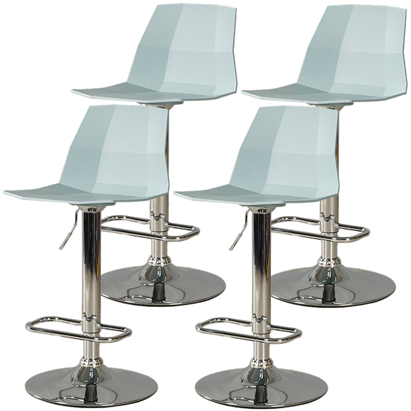 Adjustable Height Swivel Counter Stools Iron Plastic Silver Scandinavian Bar Stools Turquoise 4 Piece Set Clearhalo 'Bar Furniture' 'Bar Stools' 'bar_stools' 'furn' 'furn_bar_stools' 'furniture_bar_stools' 'Kitchen & Dining Furniture' 'kitchen&dining_furn' 'kitchen' 'kitchen_furn' Furniture' 4392661