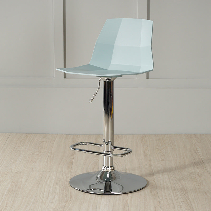 Adjustable Height Swivel Counter Stools Iron Plastic Silver Scandinavian Bar Stools Turquoise 1 Piece Clearhalo 'Bar Furniture' 'Bar Stools' 'bar_stools' 'furn' 'furn_bar_stools' 'furniture_bar_stools' 'Kitchen & Dining Furniture' 'kitchen&dining_furn' 'kitchen' 'kitchen_furn' Furniture' 4392662