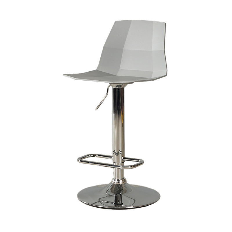 Adjustable Height Swivel Counter Stools Iron Plastic Silver Scandinavian Bar Stools Clearhalo 'Bar Furniture' 'Bar Stools' 'bar_stools' 'furn' 'furn_bar_stools' 'furniture_bar_stools' 'Kitchen & Dining Furniture' 'kitchen&dining_furn' 'kitchen' 'kitchen_furn' Furniture' 4392663