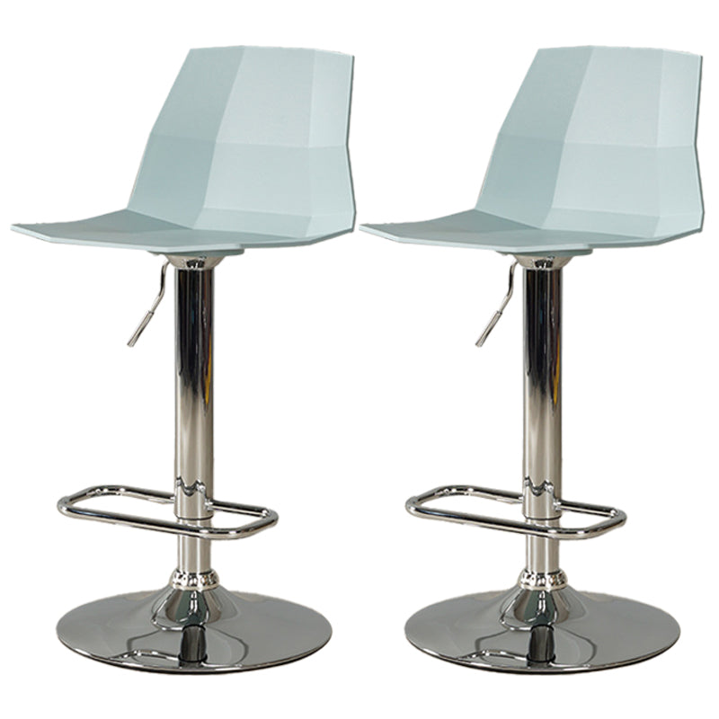 Adjustable Height Swivel Counter Stools Iron Plastic Silver Scandinavian Bar Stools Turquoise 2 Piece Set Clearhalo 'Bar Furniture' 'Bar Stools' 'bar_stools' 'furn' 'furn_bar_stools' 'furniture_bar_stools' 'Kitchen & Dining Furniture' 'kitchen&dining_furn' 'kitchen' 'kitchen_furn' Furniture' 4392665