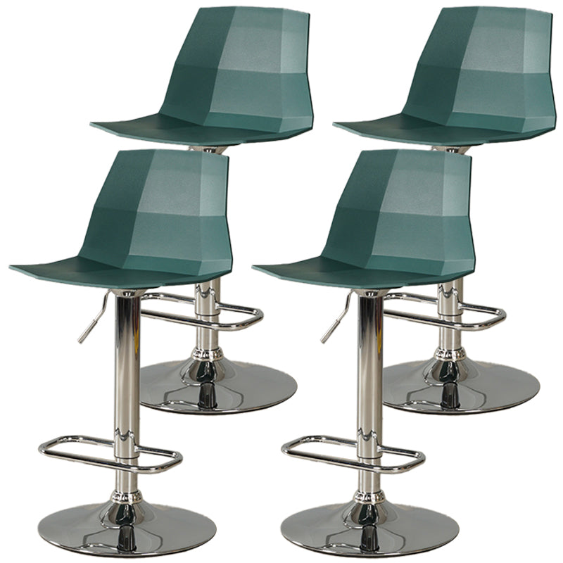 Adjustable Height Swivel Counter Stools Iron Plastic Silver Scandinavian Bar Stools Green 4 Piece Set Clearhalo 'Bar Furniture' 'Bar Stools' 'bar_stools' 'furn' 'furn_bar_stools' 'furniture_bar_stools' 'Kitchen & Dining Furniture' 'kitchen&dining_furn' 'kitchen' 'kitchen_furn' Furniture' 4392667