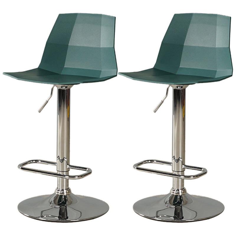 Adjustable Height Swivel Counter Stools Iron Plastic Silver Scandinavian Bar Stools Green 2 Piece Set Clearhalo 'Bar Furniture' 'Bar Stools' 'bar_stools' 'furn' 'furn_bar_stools' 'furniture_bar_stools' 'Kitchen & Dining Furniture' 'kitchen&dining_furn' 'kitchen' 'kitchen_furn' Furniture' 4392670
