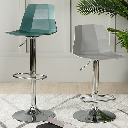 Adjustable Height Swivel Counter Stools Iron Plastic Silver Scandinavian Bar Stools Clearhalo 'Bar Furniture' 'Bar Stools' 'bar_stools' 'furn' 'furn_bar_stools' 'furniture_bar_stools' 'Kitchen & Dining Furniture' 'kitchen&dining_furn' 'kitchen' 'kitchen_furn' Furniture' 4392671
