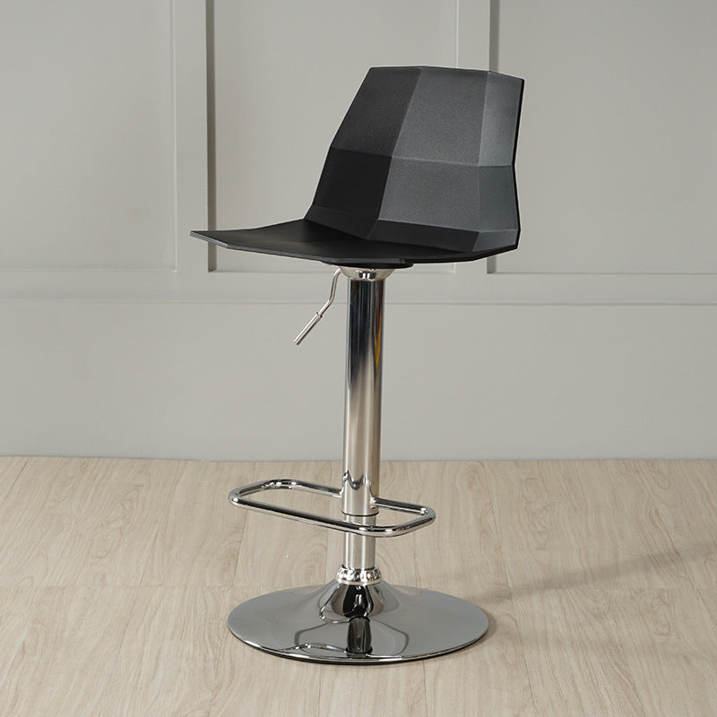 Adjustable Height Swivel Counter Stools Iron Plastic Silver Scandinavian Bar Stools Black 1 Piece Clearhalo 'Bar Furniture' 'Bar Stools' 'bar_stools' 'furn' 'furn_bar_stools' 'furniture_bar_stools' 'Kitchen & Dining Furniture' 'kitchen&dining_furn' 'kitchen' 'kitchen_furn' Furniture' 4392673
