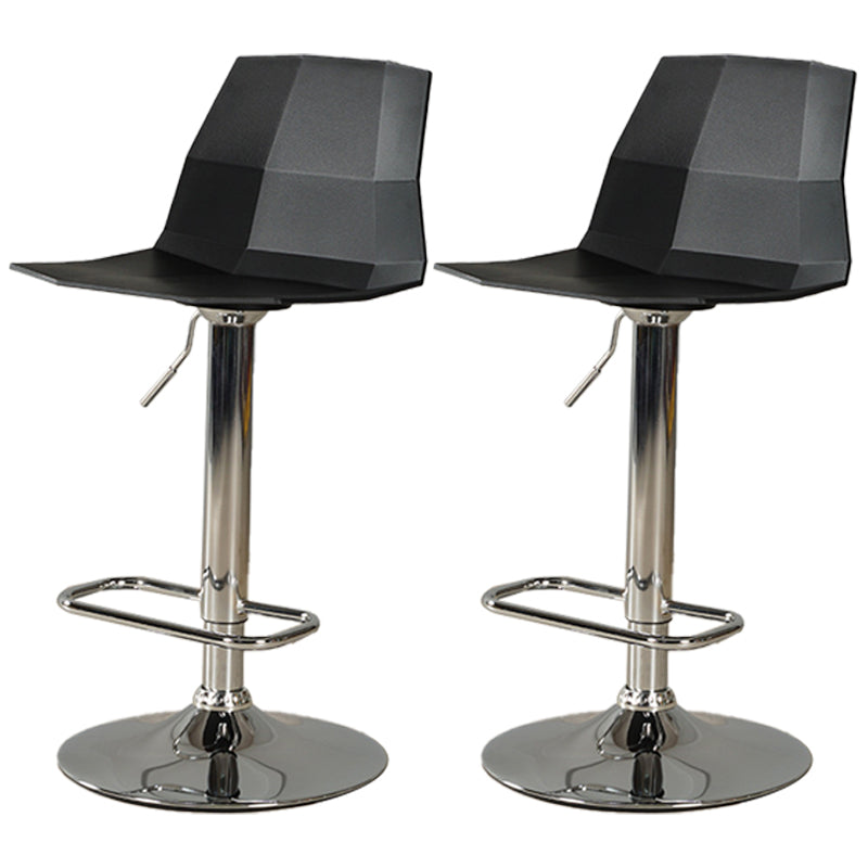 Adjustable Height Swivel Counter Stools Iron Plastic Silver Scandinavian Bar Stools Black 2 Piece Set Clearhalo 'Bar Furniture' 'Bar Stools' 'bar_stools' 'furn' 'furn_bar_stools' 'furniture_bar_stools' 'Kitchen & Dining Furniture' 'kitchen&dining_furn' 'kitchen' 'kitchen_furn' Furniture' 4392674