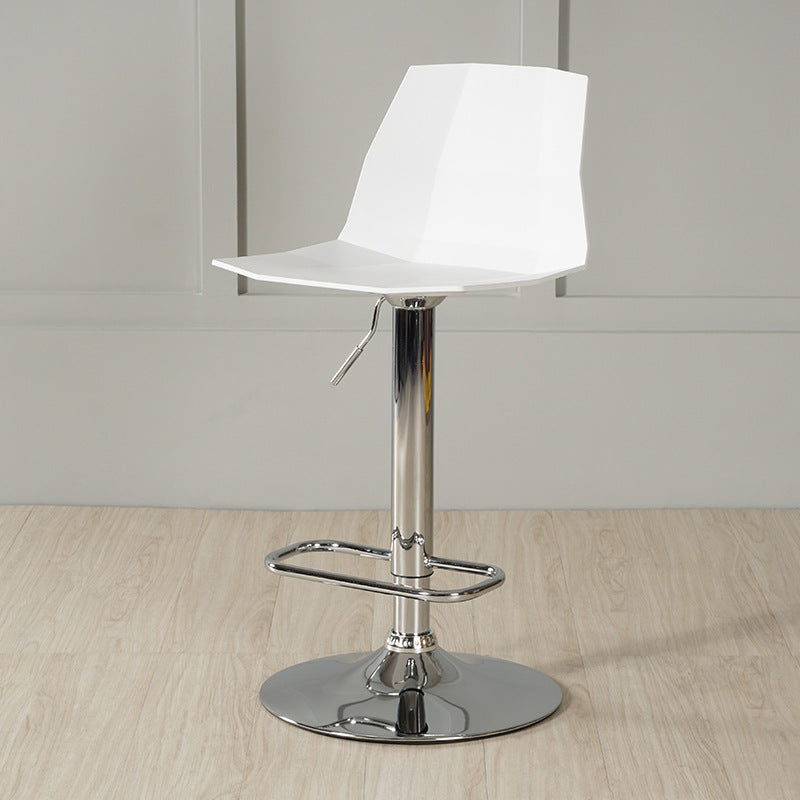 Adjustable Height Swivel Counter Stools Iron Plastic Silver Scandinavian Bar Stools White 1 Piece Clearhalo 'Bar Furniture' 'Bar Stools' 'bar_stools' 'furn' 'furn_bar_stools' 'furniture_bar_stools' 'Kitchen & Dining Furniture' 'kitchen&dining_furn' 'kitchen' 'kitchen_furn' Furniture' 4392676