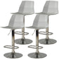 Adjustable Height Swivel Counter Stools Iron Plastic Silver Scandinavian Bar Stools Grey 4 Piece Set Clearhalo 'Bar Furniture' 'Bar Stools' 'bar_stools' 'furn' 'furn_bar_stools' 'furniture_bar_stools' 'Kitchen & Dining Furniture' 'kitchen&dining_furn' 'kitchen' 'kitchen_furn' Furniture' 4392678