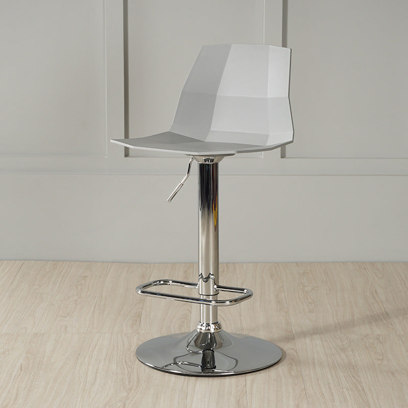 Adjustable Height Swivel Counter Stools Iron Plastic Silver Scandinavian Bar Stools Grey 1 Piece Clearhalo 'Bar Furniture' 'Bar Stools' 'bar_stools' 'furn' 'furn_bar_stools' 'furniture_bar_stools' 'Kitchen & Dining Furniture' 'kitchen&dining_furn' 'kitchen' 'kitchen_furn' Furniture' 4392679