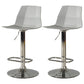 Adjustable Height Swivel Counter Stools Iron Plastic Silver Scandinavian Bar Stools Grey 2 Piece Set Clearhalo 'Bar Furniture' 'Bar Stools' 'bar_stools' 'furn' 'furn_bar_stools' 'furniture_bar_stools' 'Kitchen & Dining Furniture' 'kitchen&dining_furn' 'kitchen' 'kitchen_furn' Furniture' 4392680