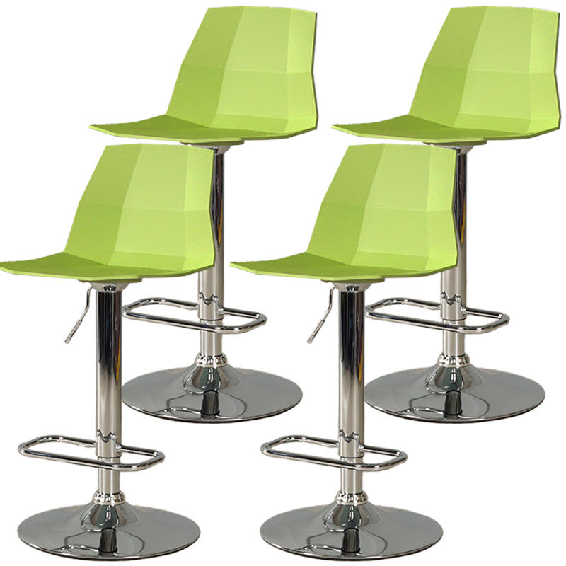 Adjustable Height Swivel Counter Stools Iron Plastic Silver Scandinavian Bar Stools Yellow-Green 4 Piece Set Clearhalo 'Bar Furniture' 'Bar Stools' 'bar_stools' 'furn' 'furn_bar_stools' 'furniture_bar_stools' 'Kitchen & Dining Furniture' 'kitchen&dining_furn' 'kitchen' 'kitchen_furn' Furniture' 4392681