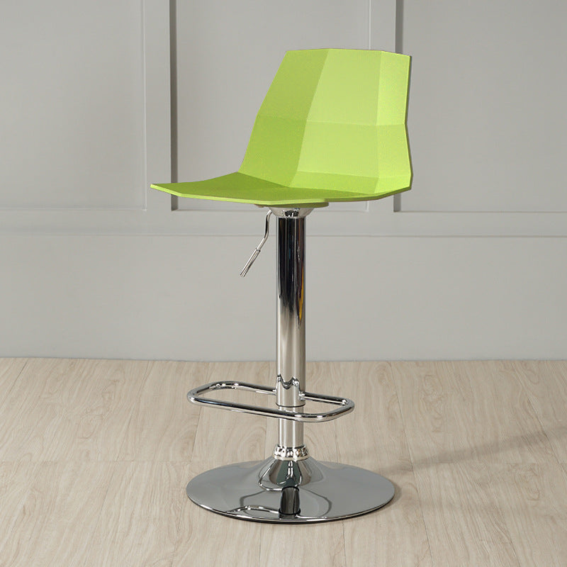 Adjustable Height Swivel Counter Stools Iron Plastic Silver Scandinavian Bar Stools Yellow-Green 1 Piece Clearhalo 'Bar Furniture' 'Bar Stools' 'bar_stools' 'furn' 'furn_bar_stools' 'furniture_bar_stools' 'Kitchen & Dining Furniture' 'kitchen&dining_furn' 'kitchen' 'kitchen_furn' Furniture' 4392682