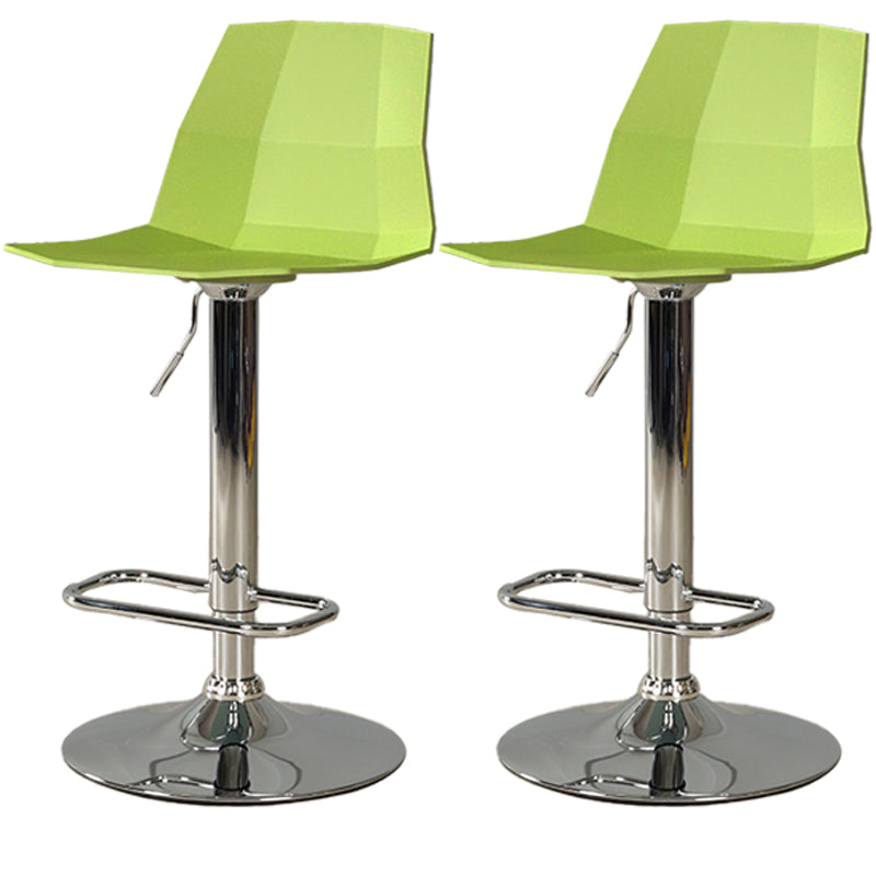Adjustable Height Swivel Counter Stools Iron Plastic Silver Scandinavian Bar Stools Yellow-Green 2 Piece Set Clearhalo 'Bar Furniture' 'Bar Stools' 'bar_stools' 'furn' 'furn_bar_stools' 'furniture_bar_stools' 'Kitchen & Dining Furniture' 'kitchen&dining_furn' 'kitchen' 'kitchen_furn' Furniture' 4392683