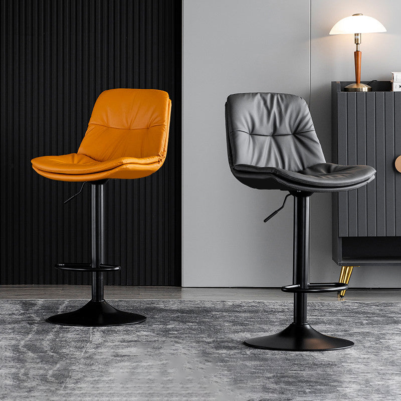 Adjustable Height Metal Leather Counter Stools Swivel Scandinavian Bar Stools Clearhalo 'Bar Furniture' 'Bar Stools' 'bar_stools' 'furn' 'furn_bar_stools' 'furniture_bar_stools' 'Kitchen & Dining Furniture' 'kitchen&dining_furn' 'kitchen' 'kitchen_furn' Furniture' 4392685