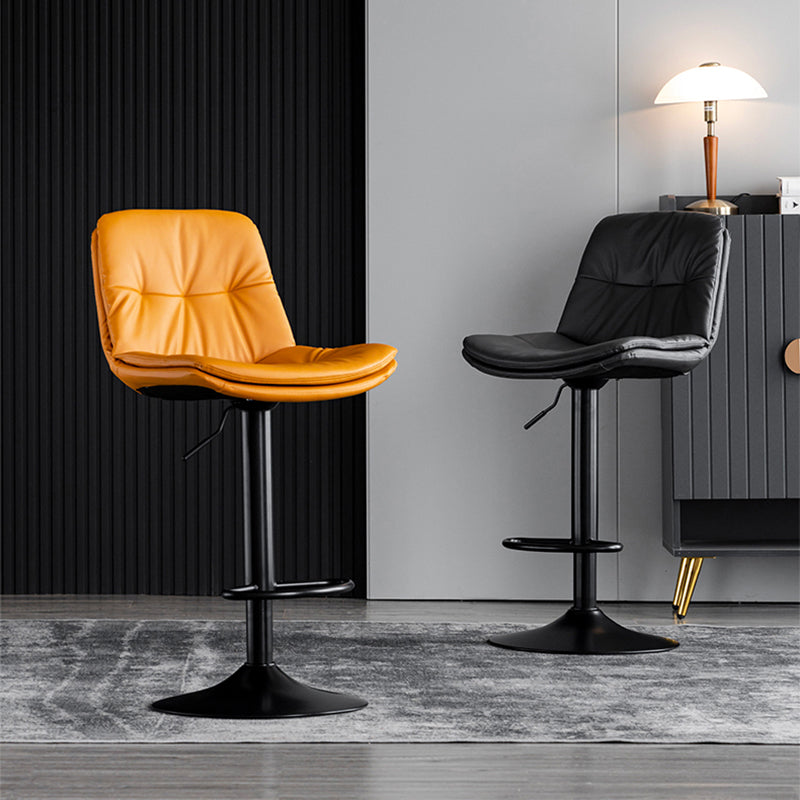 Adjustable Height Metal Leather Counter Stools Swivel Scandinavian Bar Stools Clearhalo 'Bar Furniture' 'Bar Stools' 'bar_stools' 'furn' 'furn_bar_stools' 'furniture_bar_stools' 'Kitchen & Dining Furniture' 'kitchen&dining_furn' 'kitchen' 'kitchen_furn' Furniture' 4392690