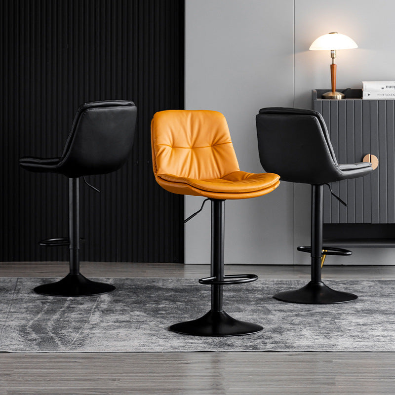 Adjustable Height Metal Leather Counter Stools Swivel Scandinavian Bar Stools Clearhalo 'Bar Furniture' 'Bar Stools' 'bar_stools' 'furn' 'furn_bar_stools' 'furniture_bar_stools' 'Kitchen & Dining Furniture' 'kitchen&dining_furn' 'kitchen' 'kitchen_furn' Furniture' 4392692
