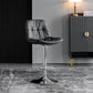 Adjustable Height Metal Leather Counter Stools Swivel Scandinavian Bar Stools Chrome Dark Gray 1 Piece Clearhalo 'Bar Furniture' 'Bar Stools' 'bar_stools' 'furn' 'furn_bar_stools' 'furniture_bar_stools' 'Kitchen & Dining Furniture' 'kitchen&dining_furn' 'kitchen' 'kitchen_furn' Furniture' 4392699