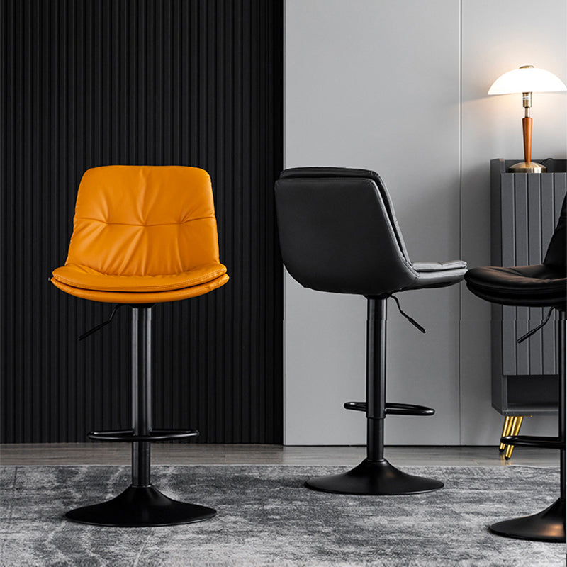 Adjustable Height Metal Leather Counter Stools Swivel Scandinavian Bar Stools Clearhalo 'Bar Furniture' 'Bar Stools' 'bar_stools' 'furn' 'furn_bar_stools' 'furniture_bar_stools' 'Kitchen & Dining Furniture' 'kitchen&dining_furn' 'kitchen' 'kitchen_furn' Furniture' 4392703