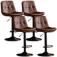 Adjustable Height Metal Leather Counter Stools Swivel Scandinavian Bar Stools Black Brown 4 Piece Set Clearhalo 'Bar Furniture' 'Bar Stools' 'bar_stools' 'furn' 'furn_bar_stools' 'furniture_bar_stools' 'Kitchen & Dining Furniture' 'kitchen&dining_furn' 'kitchen' 'kitchen_furn' Furniture' 4392704