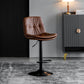 Adjustable Height Metal Leather Counter Stools Swivel Scandinavian Bar Stools Black Brown 1 Piece Clearhalo 'Bar Furniture' 'Bar Stools' 'bar_stools' 'furn' 'furn_bar_stools' 'furniture_bar_stools' 'Kitchen & Dining Furniture' 'kitchen&dining_furn' 'kitchen' 'kitchen_furn' Furniture' 4392705