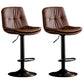 Adjustable Height Metal Leather Counter Stools Swivel Scandinavian Bar Stools Black Brown 2 Piece Set Clearhalo 'Bar Furniture' 'Bar Stools' 'bar_stools' 'furn' 'furn_bar_stools' 'furniture_bar_stools' 'Kitchen & Dining Furniture' 'kitchen&dining_furn' 'kitchen' 'kitchen_furn' Furniture' 4392708