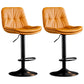 Adjustable Height Metal Leather Counter Stools Swivel Scandinavian Bar Stools Black Orange 2 Piece Set Clearhalo 'Bar Furniture' 'Bar Stools' 'bar_stools' 'furn' 'furn_bar_stools' 'furniture_bar_stools' 'Kitchen & Dining Furniture' 'kitchen&dining_furn' 'kitchen' 'kitchen_furn' Furniture' 4392711