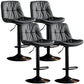 Adjustable Height Metal Leather Counter Stools Swivel Scandinavian Bar Stools Black Dark Gray 4 Piece Set Clearhalo 'Bar Furniture' 'Bar Stools' 'bar_stools' 'furn' 'furn_bar_stools' 'furniture_bar_stools' 'Kitchen & Dining Furniture' 'kitchen&dining_furn' 'kitchen' 'kitchen_furn' Furniture' 4392712