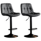 Adjustable Height Metal Leather Counter Stools Swivel Scandinavian Bar Stools Black Dark Gray 2 Piece Set Clearhalo 'Bar Furniture' 'Bar Stools' 'bar_stools' 'furn' 'furn_bar_stools' 'furniture_bar_stools' 'Kitchen & Dining Furniture' 'kitchen&dining_furn' 'kitchen' 'kitchen_furn' Furniture' 4392714