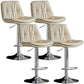 Adjustable Height Metal Leather Counter Stools Swivel Scandinavian Bar Stools Chrome Beige 4 Piece Set Clearhalo 'Bar Furniture' 'Bar Stools' 'bar_stools' 'furn' 'furn_bar_stools' 'furniture_bar_stools' 'Kitchen & Dining Furniture' 'kitchen&dining_furn' 'kitchen' 'kitchen_furn' Furniture' 4392715